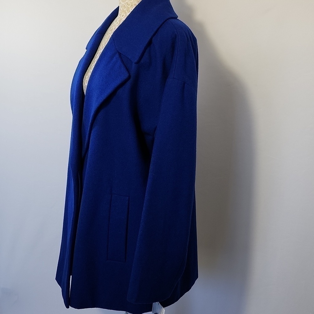Liz Claiborne Women's Size Medium Blue Wool Blend Side Pockets Lined Jacket NWT - Picture 8 of 15